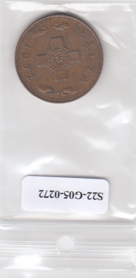 S22-G05-0272 Malta 1 cent VF 1972 KM8