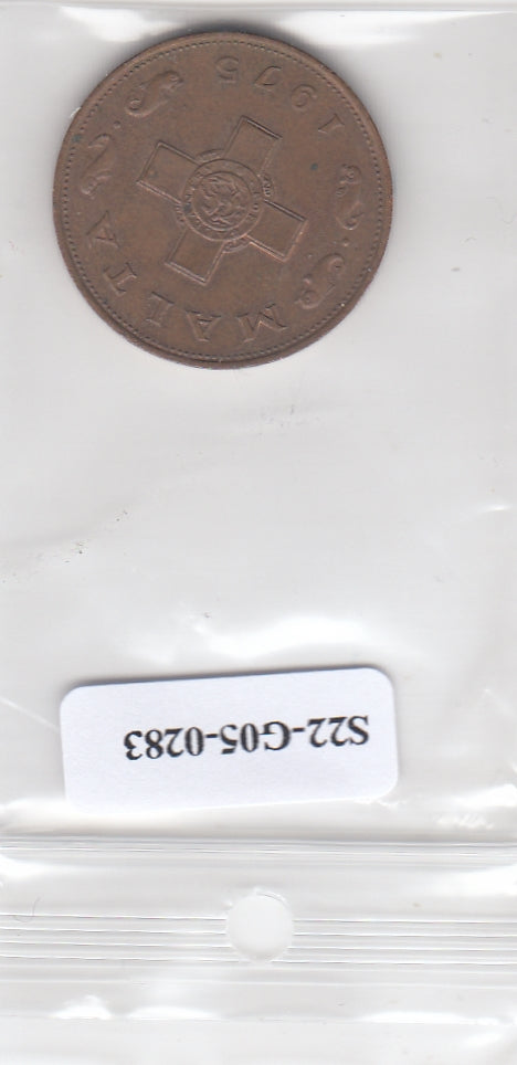 S22-G05-0283 Malta 1 cent VF 1975 KM8