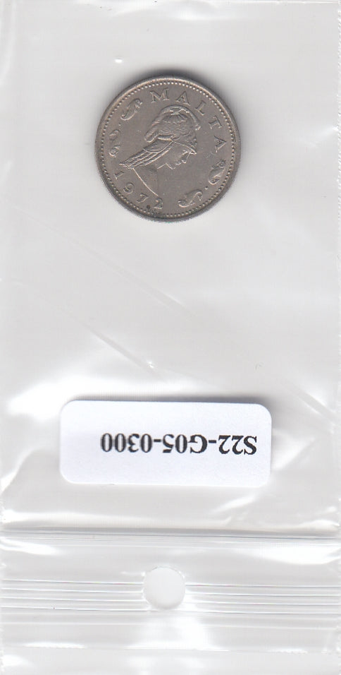S22-G05-0300 Malta 2 cents VF 1972 KM9