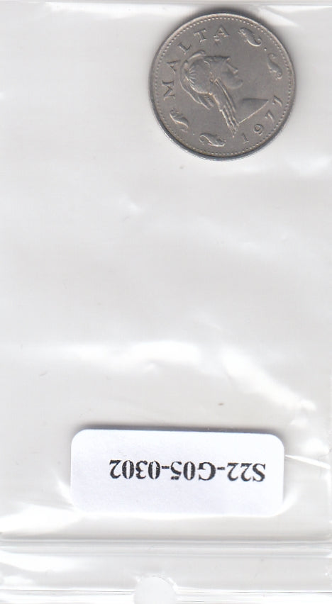 S22-G05-0302 Malta 2 cents VF 1977 KM9