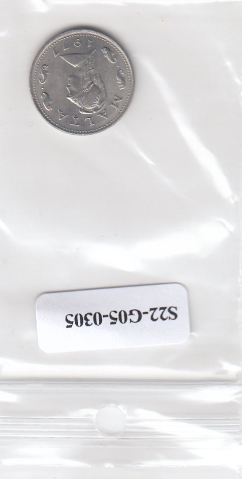 S22-G05-0305 Malta 2 cents VF 1977 KM9