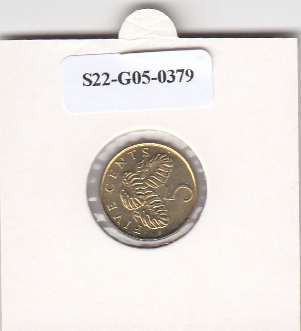 S22-G05-0379 Singapore 5 cent UNC 1995 KM99