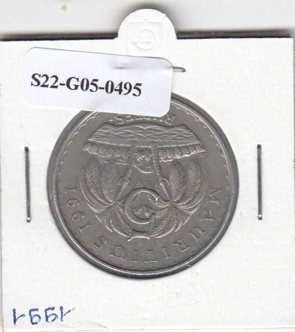 S22-G05-0495 Mauritsius 5 rupees VF 1991 KM55