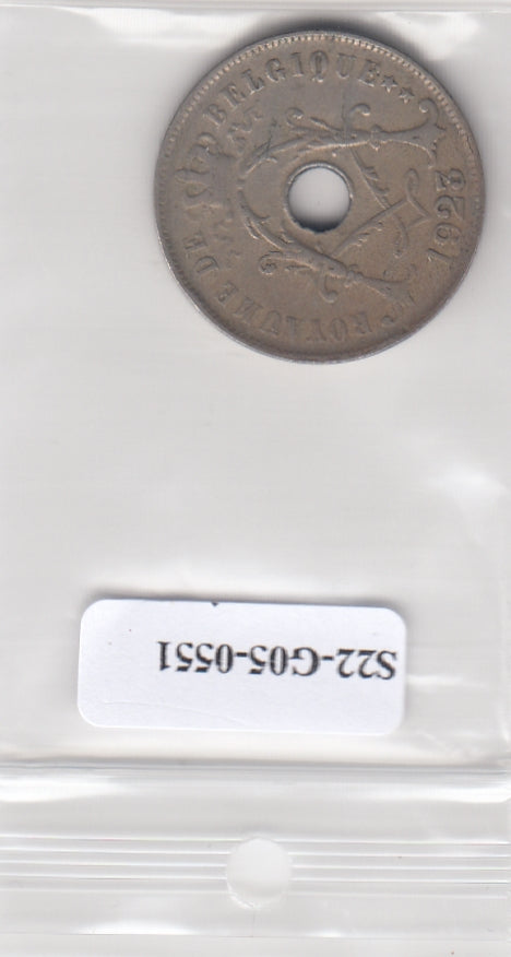 S22-G05-0551 België 25 centimes VF 1923 KM68.1 Waals
