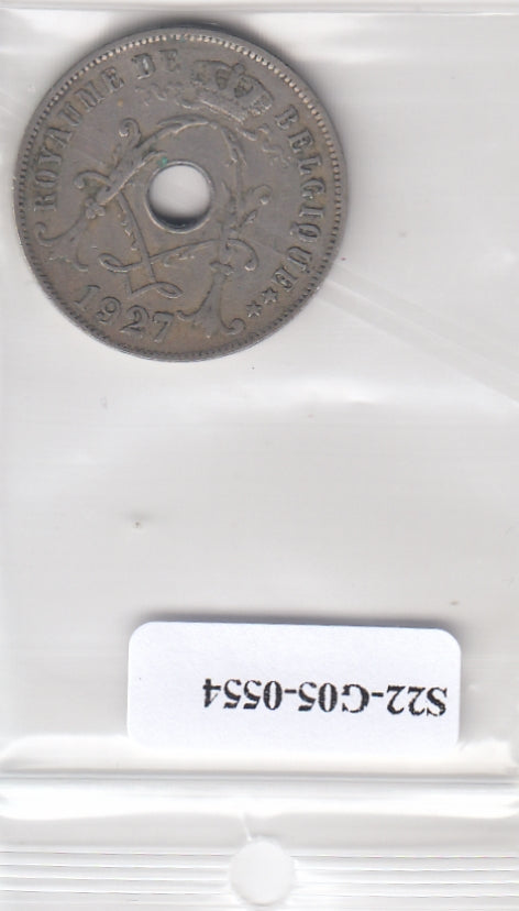 S22-G05-0554 België 25 centiem VF 1927 KM68.1 Waals