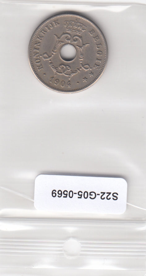 S22-G05-0569 Belgie 10 centimes VF 1904 KM53  Vlaams