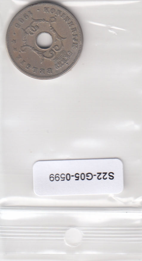 S22-G05-0599 Belgie 10 centimes FI 1905 KM53  Vlaams