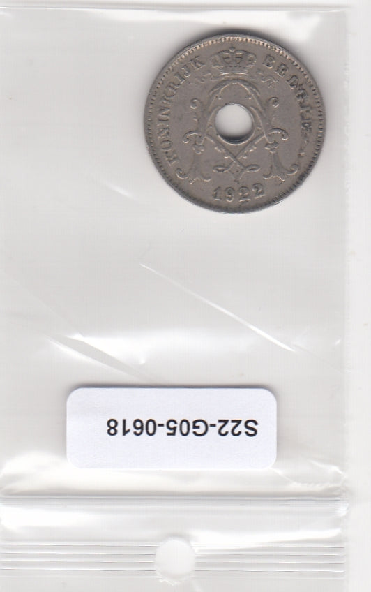S22-G05-0618 Belgie 10 centimes VF 1922 KM86  Vlaams