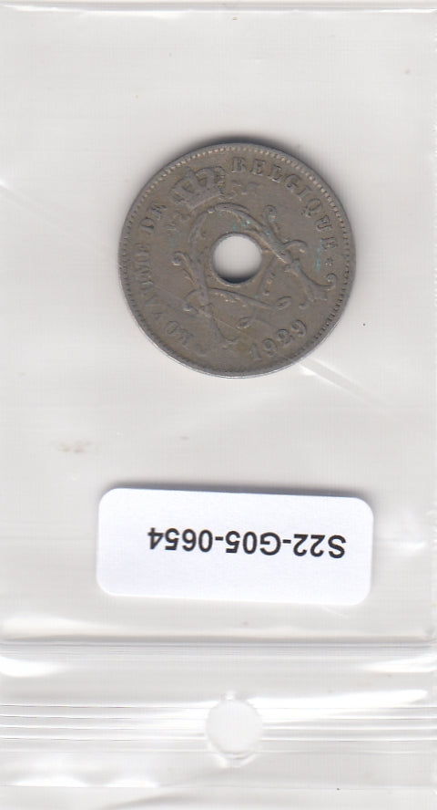 S22-G05-0654 Belgie 10 centimes VF 1929 KM85  Waals
