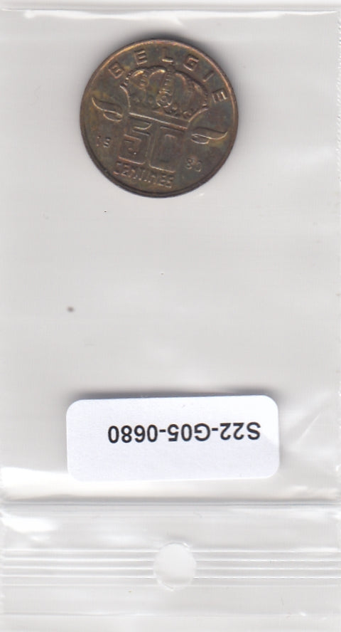 S22-G05-0680 Belgie 50 centimes UNC 1980 KM144  Waals