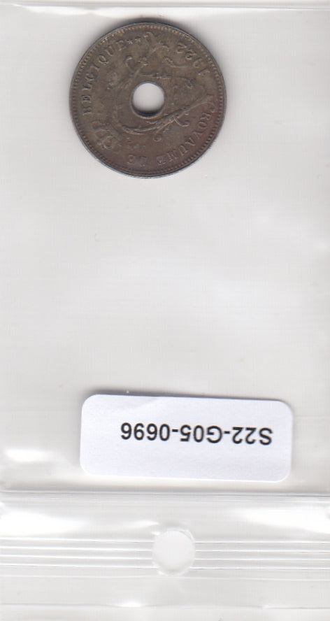 S22-G05-0696 Belgie 5 centimes FI 1922 KM66  Waals