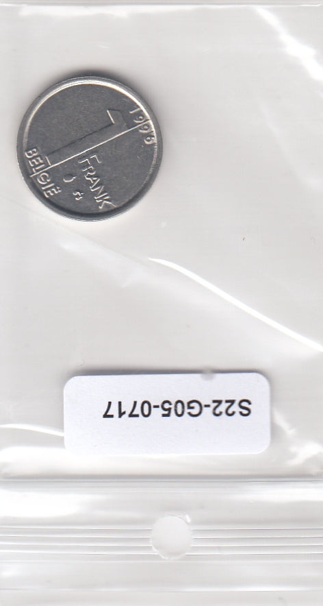 S22-G05-0717 Belgie 1 franc VF/XF 1996 KM188  Vlaams
