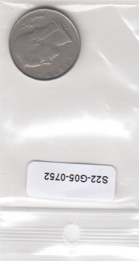 S22-G05-0752 Belgie 1 franc VF 1970 KM142  Waals