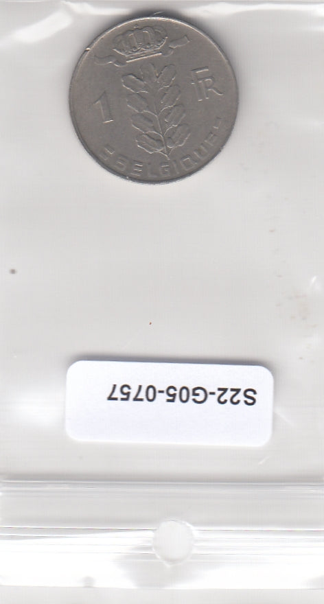 S22-G05-0757 België 1 frank Zeer Fraai 1975 KM142 Waals
