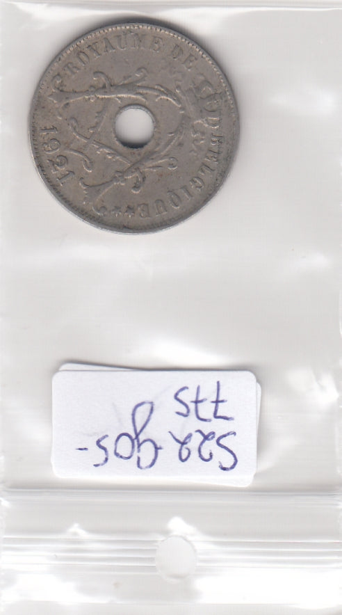 S22-G05-0775 Belgie 25 centimes VF 1921 KM68.1  Waals