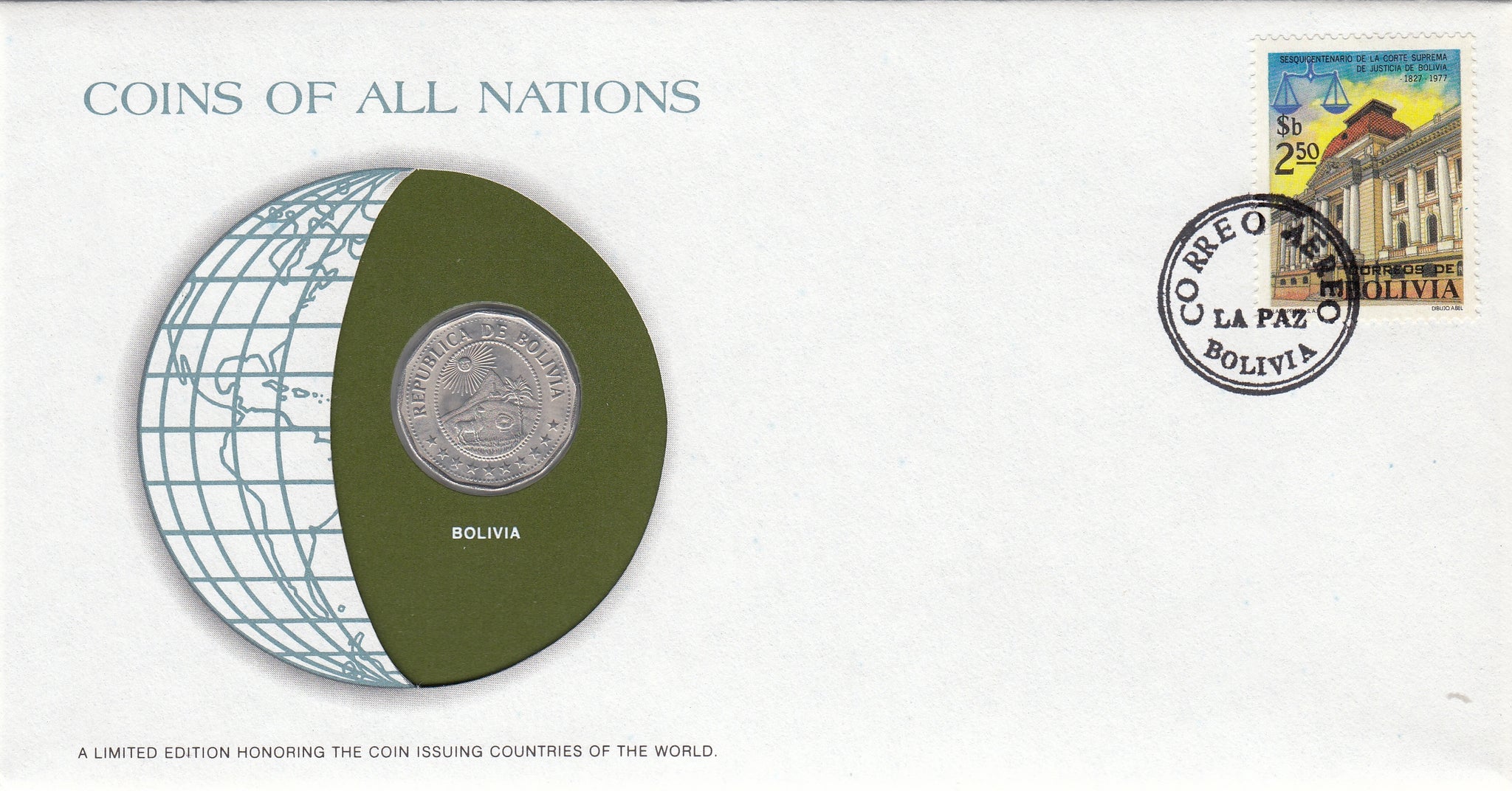 S22-G06-0047 Coins Of All Nations 25 Centavos  1972 KM193  Bolivia