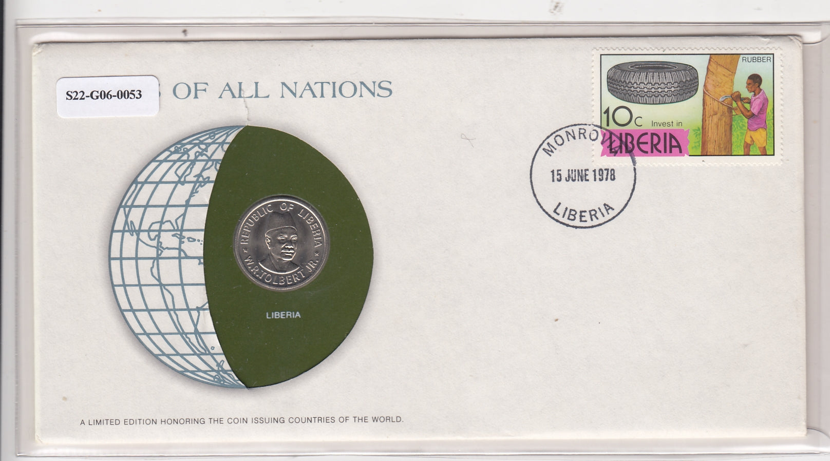 S22-G06-0053 Coins Of All Nations 25 Cents  1976 KM30  Liberia