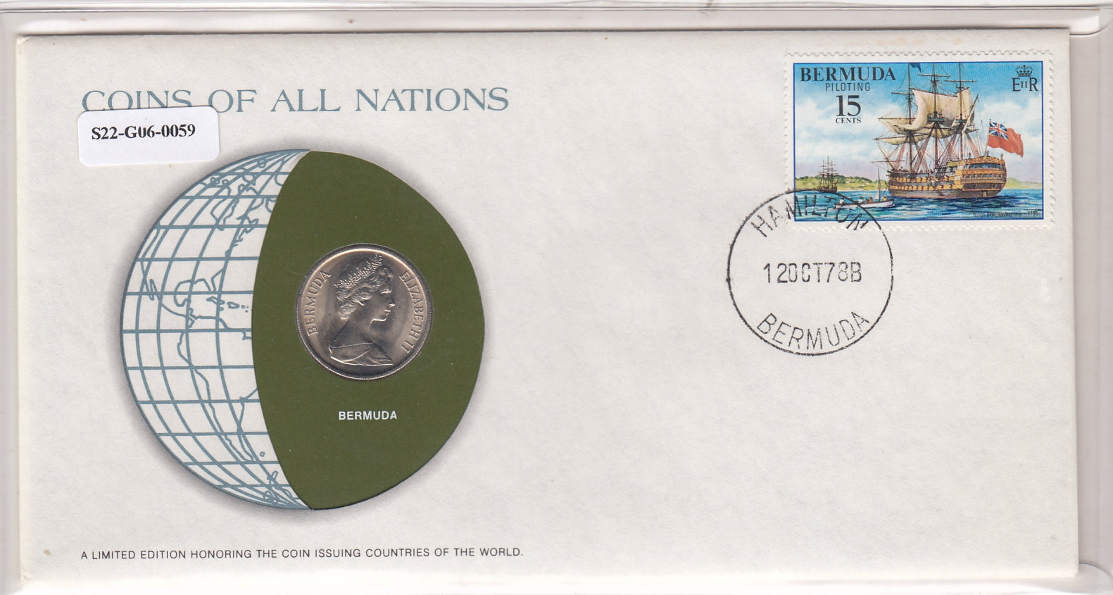 S22-G06-0059 Coins Of All Nations 25 Cents  1973 KM18  Bermuda