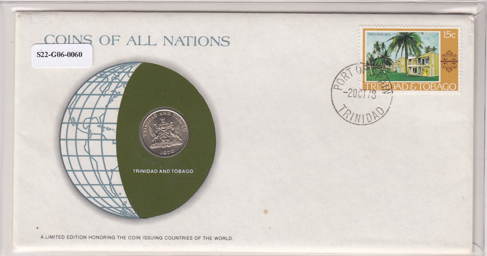 S22-G06-0060 Coins Of All Nations 25 Cents  1976 KM32 NON MAGN Trinidad and Tobago