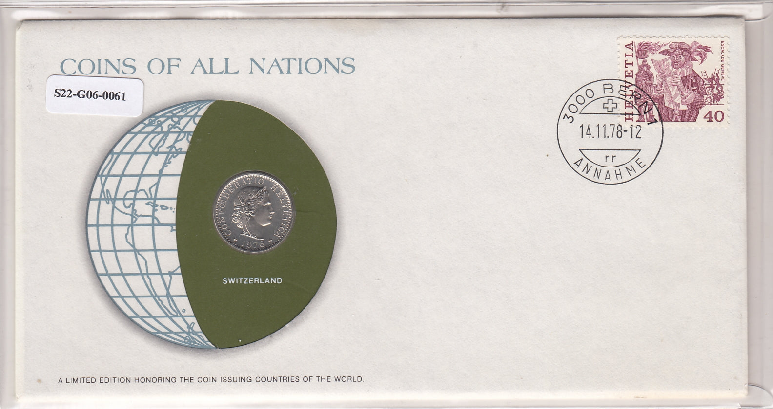 S22-G06-0061 Coins Of All Nations 20 Rappen  1976 KM29a  Switzerland