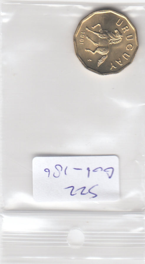 S22-G06-0186 Uruguay 10 centimos MS63 1981 KM66