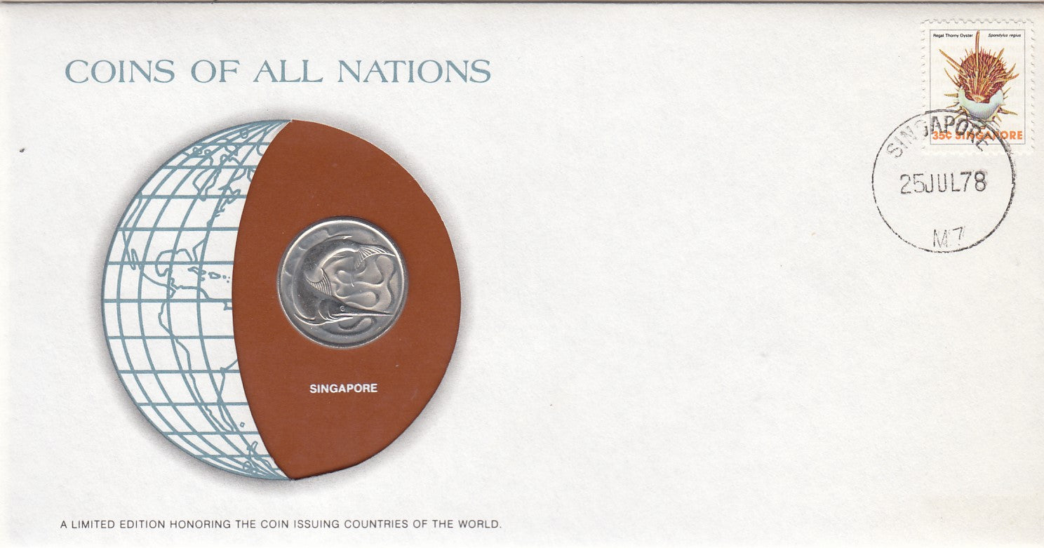 S22-G06-0308 Coins Of All Nations 20 Cents  1977 KM4   Singapore