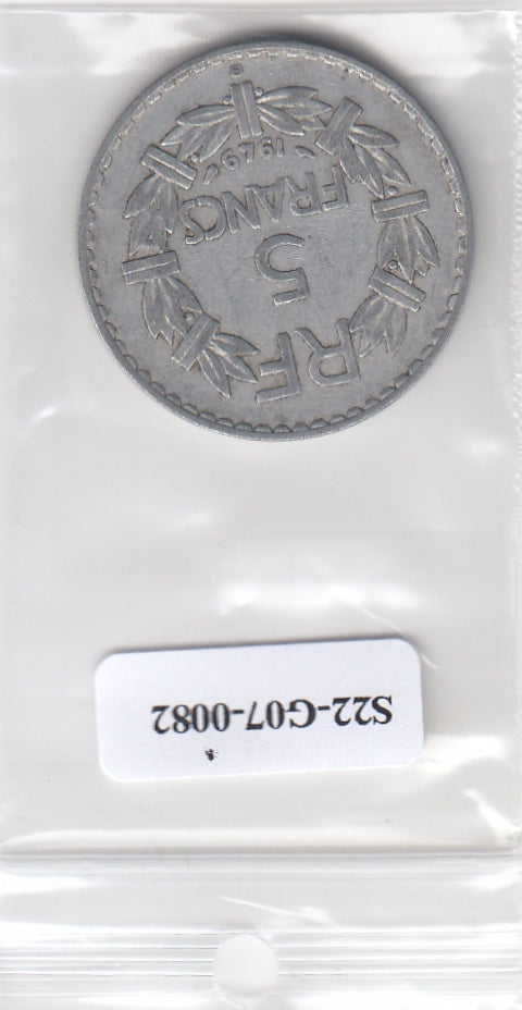 S22-G07-0082 Frankrijk 5 franc Z/F 1949 KM886b B open 9