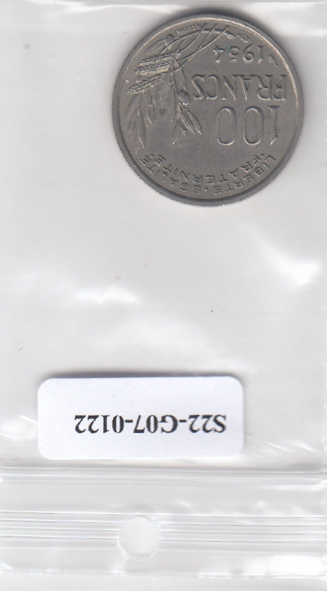 S22-G07-0122 France 100 franc XF 1954 KM919 B