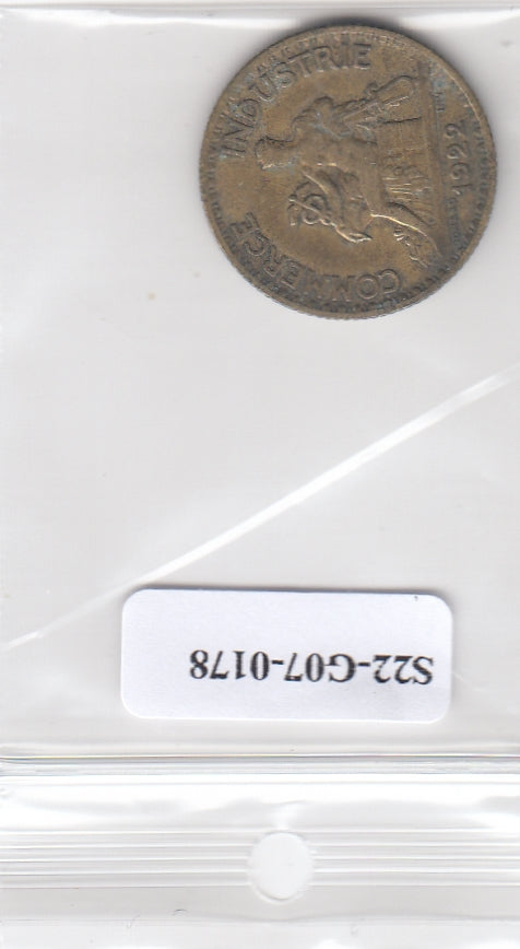 S22-G07-0178 France 1 frank VF 1922 KM876