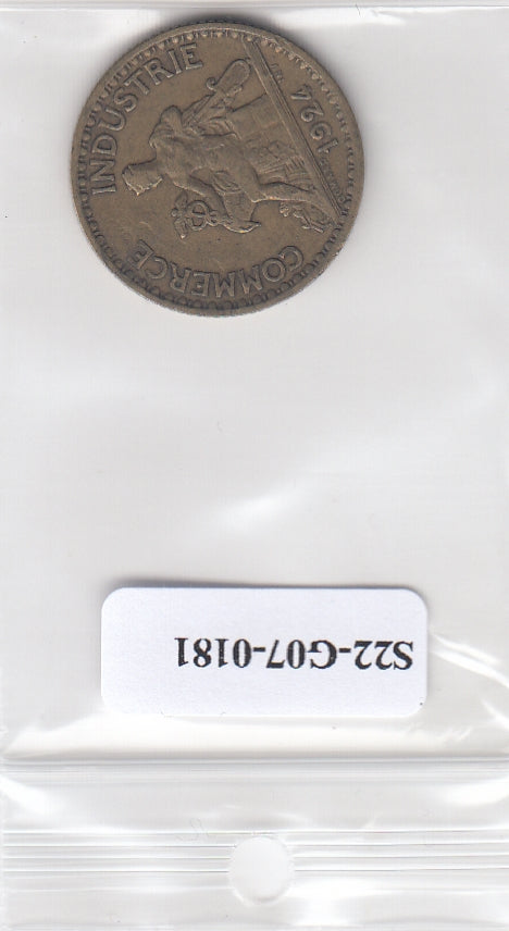 S22-G07-0181 France 1 frank VF 1924 KM876  Open 4