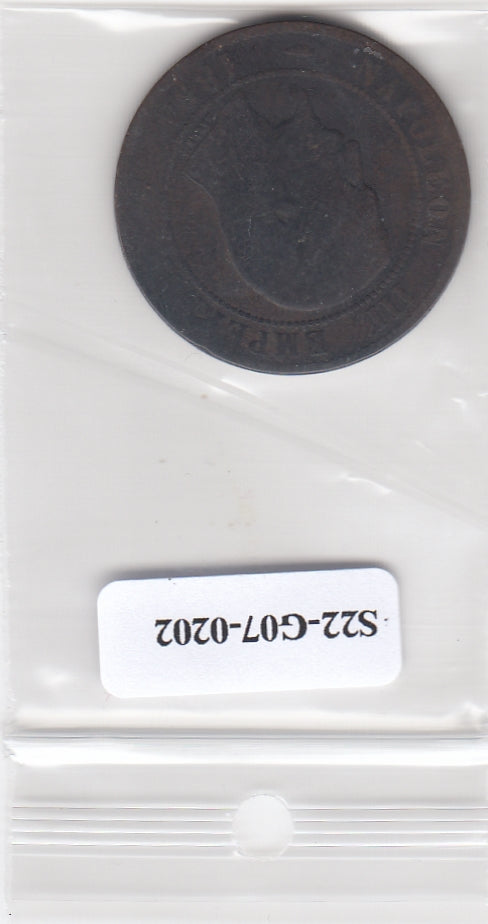 S22-G07-0202 France 10 centimes FI - 1854 KM771 K