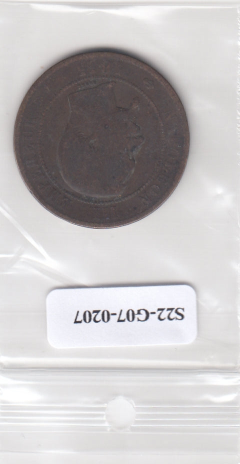 S22-G07-0207 France 10 centimes FI+ 1855 KM771 BB
