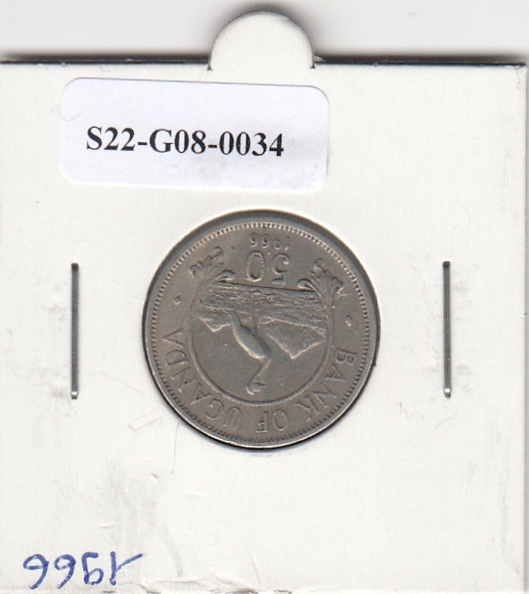 S22-G08-0034 Oeganda 50 cent VF 1966 KM4