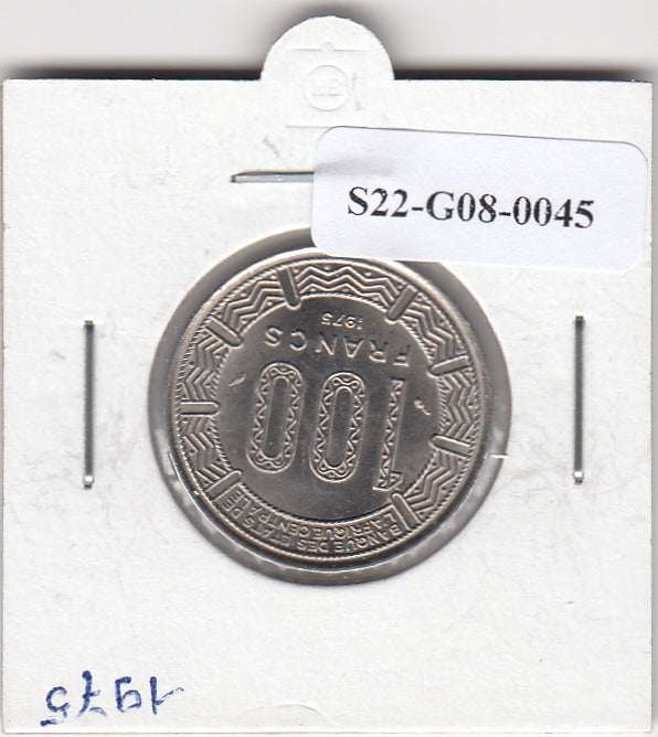 S22-G08-0045 Gabon 100 franc XF 1975 KM13