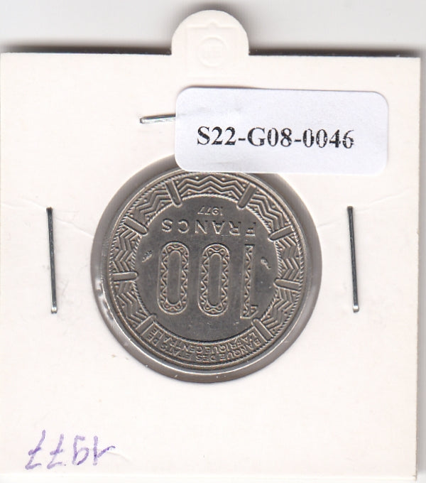 S22-G08-0046 Gabon 100 franc XF/UNC 1977 KM13