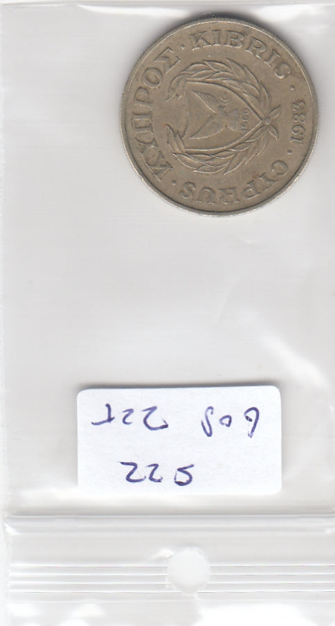 S22-G08-0225 Cyprus 10 cent VF 1983 KM56.1