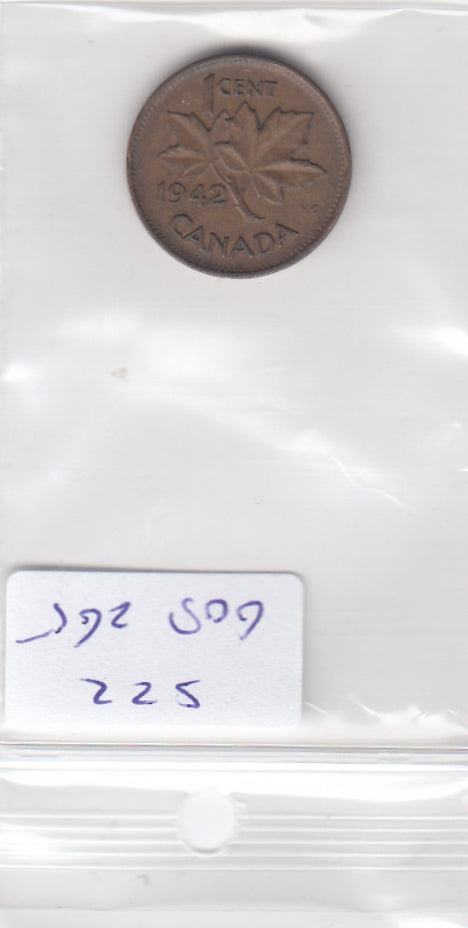 S22-G08-0265 Canada 1 cent VF 1942 KM32