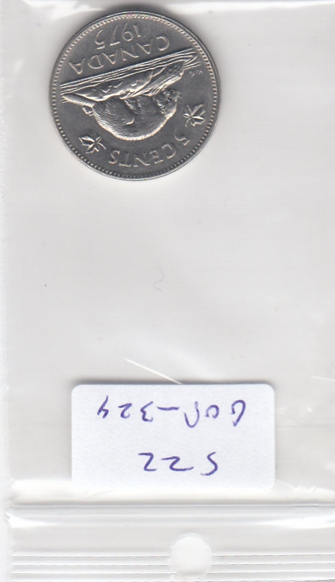 S22-G08-0324 Canada 5 cent XF 1975 KM60.1