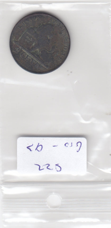 S22-GRO-0093 Belgium 2 centimes 1862  FI/VF KM4