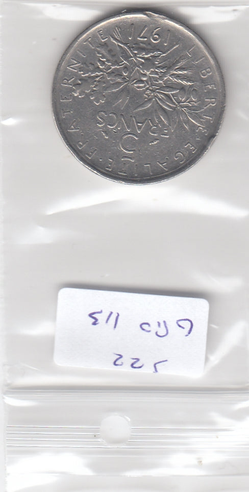 S22-GRO-0113 France 5 franc 1971  VF KM926.a1