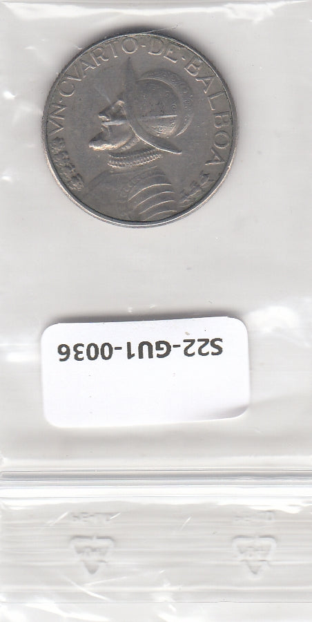 S22-GU1-0036-M01 Panama 1/4 Balboa VF 1970 KM11.2a