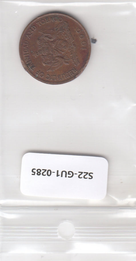 S22-GU1-0285-M02 Trinidad and Tobago 5 Cents VF 1990 KM30