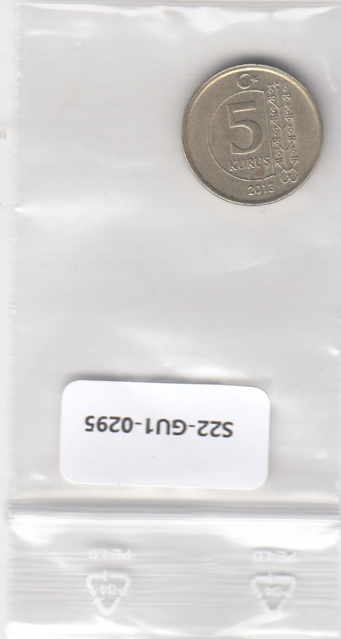 S22-GU1-0295-M01 Turkije 5 Kurus XF 2013 KM1240