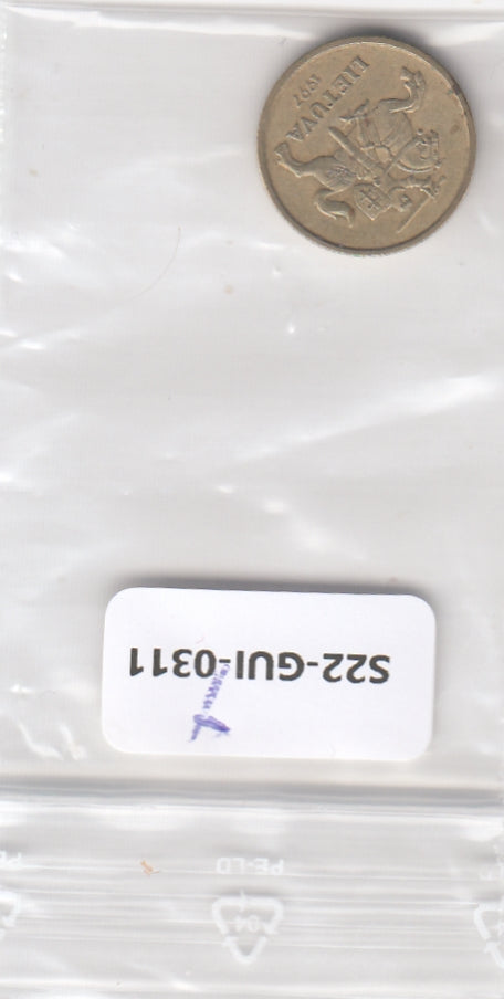 S22-GU1-0311Y-M01 Lithuania 10 Centu VF 1997 KM106