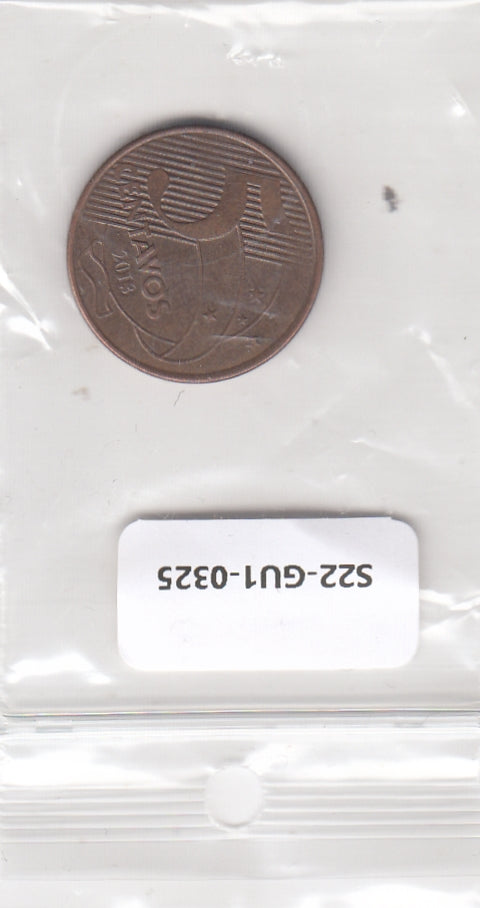 S22-GU1-0325-M02 Brazil 5 Centavos VF 2013 KM648