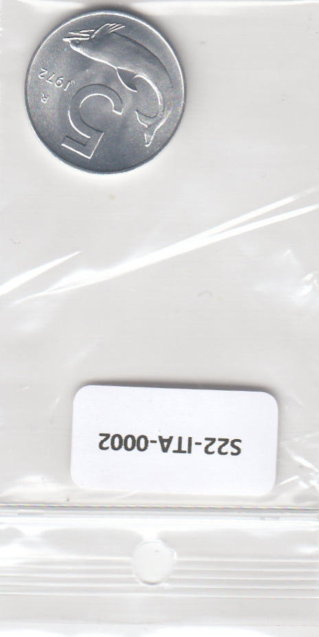 S22-ITA-0002-M193 Italy 5 lire BU 1972 KM92