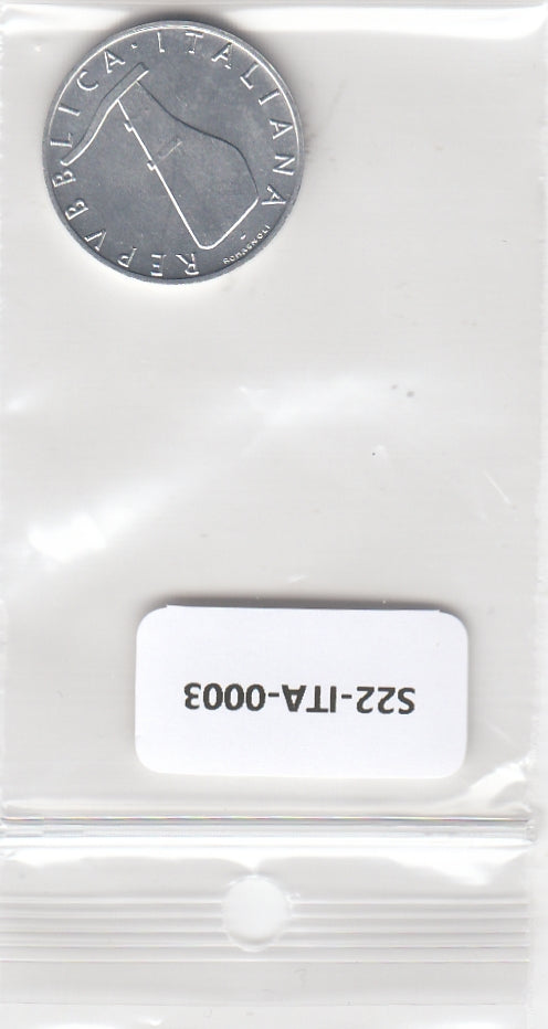 S22-ITA-0003-M93 Italy 5 lire UNC 1973 KM92