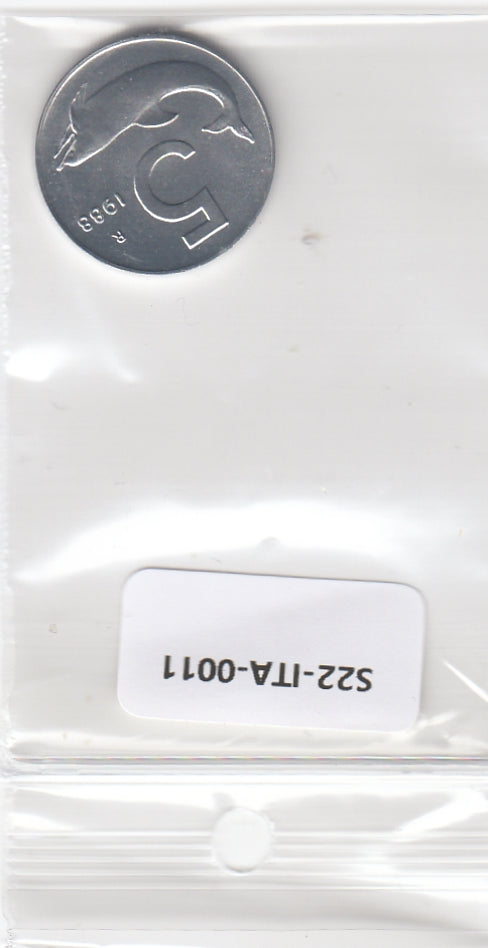 S22-ITA-0011-M32 Italy 5 lire UNC 1988 KM92