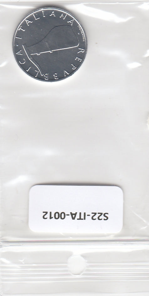 S22-ITA-0012-M38 Italy 5 lire UNC 1991 KM92