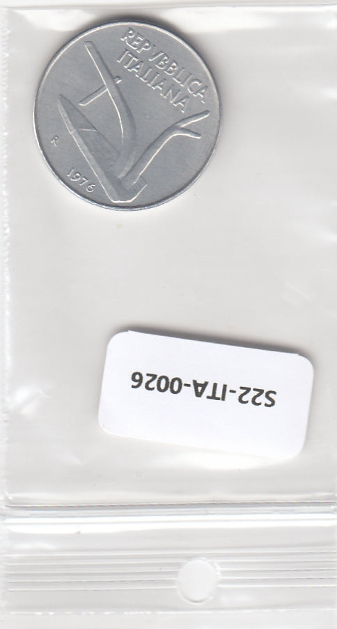 S22-ITA-0026-M92 Italië 10 lire UNC 1976 KM93